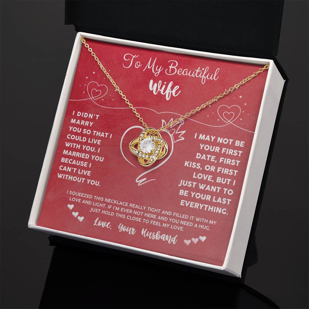 Wife Necklace Gift from Husband with Love Message Card