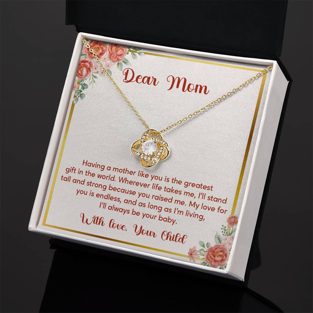 Dear Mom, Elegant Jewelry For A Cherished Bond Thoughtful Necklace For Love And Support Loving Pendant Sentimental Jewelry Loving Gift For A Cherished Heart Thank You Pendant Loving Pendant For Support Strong Jewelry For Her