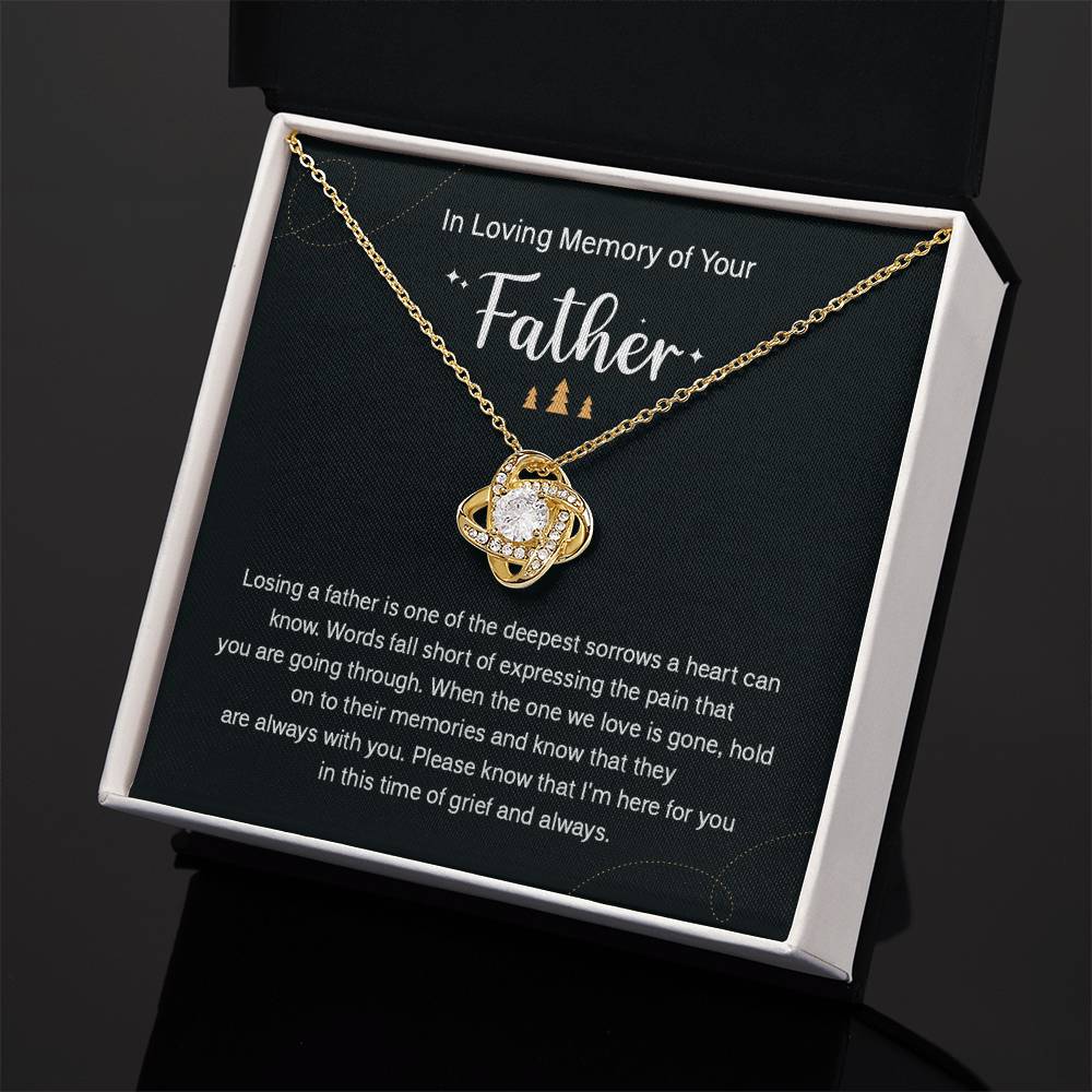 Holiday Memorial Necklace for Loss of Father Gift