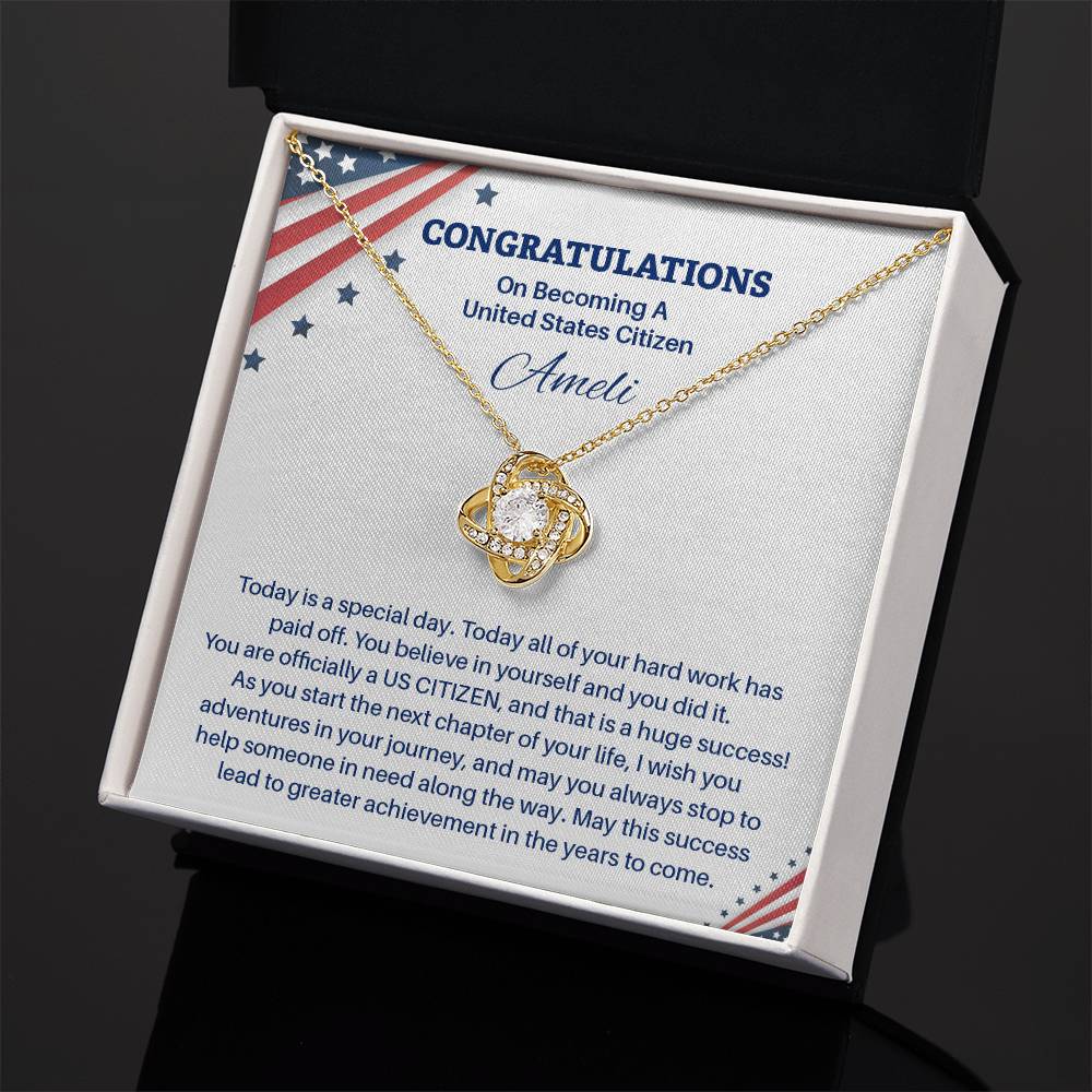 Congratulations Necklace For New U.s. Citizen Ameli Necklace For New U.s. Citizen Gift For Citizenship Achievement U.s. Citizenship Success Necklace Necklace With Citizenship Message Proud New Citizen Jewelry Necklace For First-time U.s. Citizen