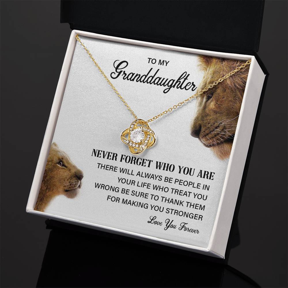Granddaughter Necklace Gift with Lion Message Card