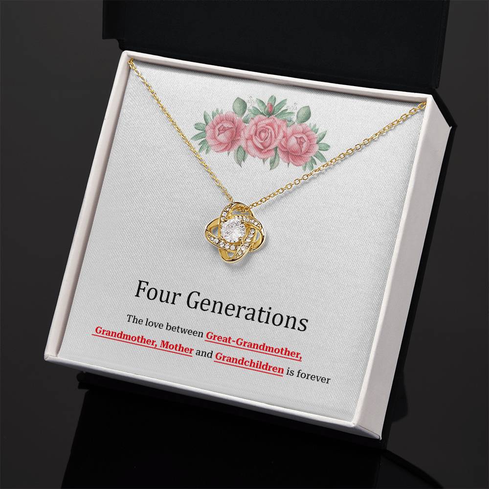 To Our Four Generations Four Generations Necklace Gift Great-grandmother Necklace Grandmother Necklace Mother Necklace Heartfelt Gift For Family Sentimental Jewelry For Generations Jewelry Gift For Great-grandmother Jewelry Gift For Mother