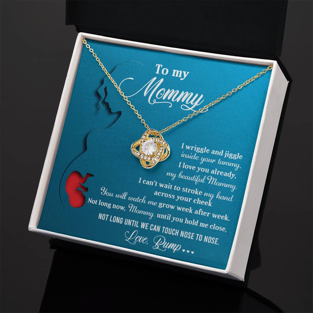 To My Mommy Necklace For Mothe's Day Jewelry For Mom, Gift For Mommy From Baby Bump, Pregnancy Gift For Mommy Love Knot Necklace With Meaningful Message Card And Box.