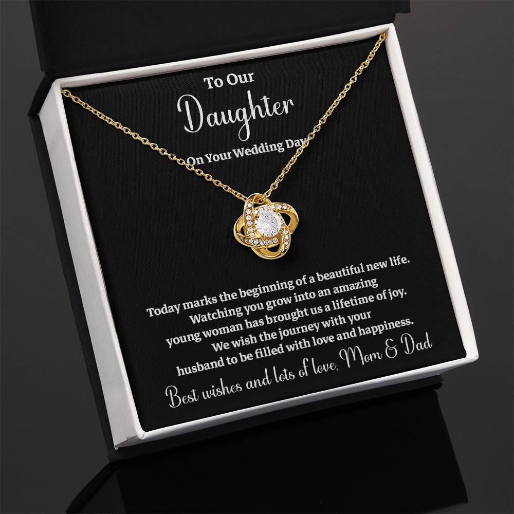 To Our Daughter On Your Wedding Day Heartfelt Wishes For A Beautiful New Life Gift From Your Mom And Dad Wedding Day Gift For Daughter New Life Celebration Jewelry Mother And Father Wedding Message Daughter's Wedding Day Jewelry Joyful Wedding Day Gift