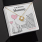 To My Beautiful Mommy Necklace Gift From Your Tummy - Mother's Day Gift, 925 Sterling Silver Love Knot Necklace Gift For Mommy, Gift For Mother Handmade Jewelry With Message Card And Box.