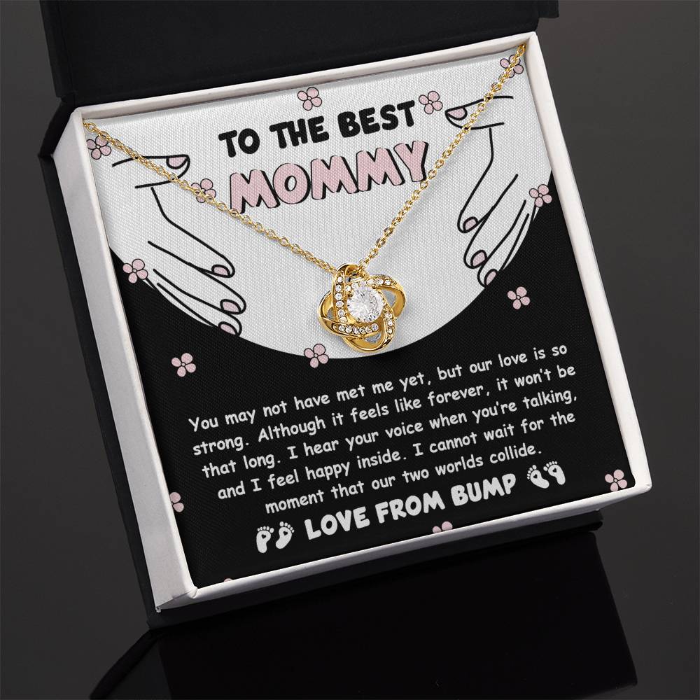 To My Best Mommy  Necklace For Mothe's Day Jewelry For Mom, Gift For Mommy From Baby Bump, Pregnancy Gift For Mommy 925 Silver Necklace Love Knot Necklace With Meaningful Message Card And Box.