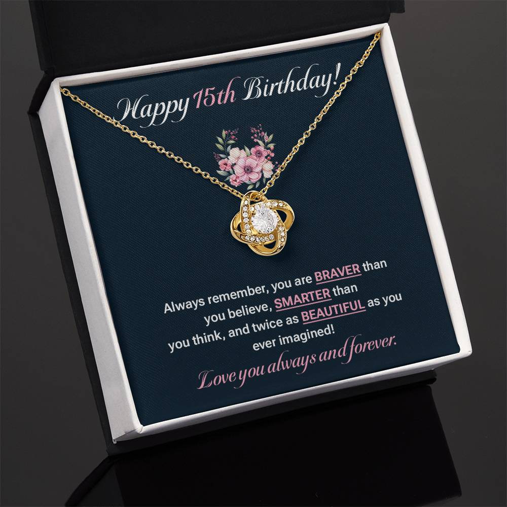 15th Birthday Necklace Gift for Teen Girl – Inspirational Jewelry Box