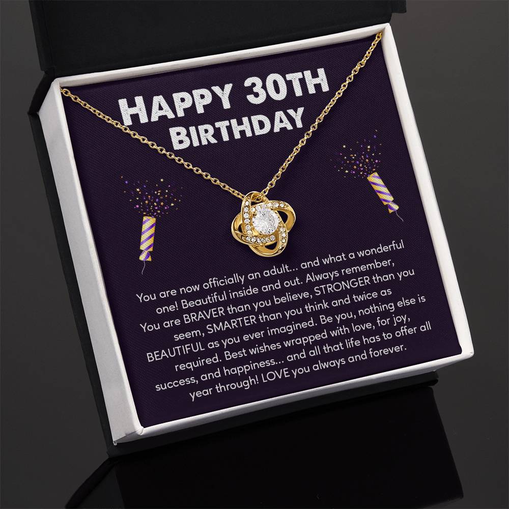 30th Birthday Gift Necklace for Her – Message Card & Gift Box