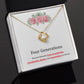 Four Generations Necklace Gift for Grandma and Family