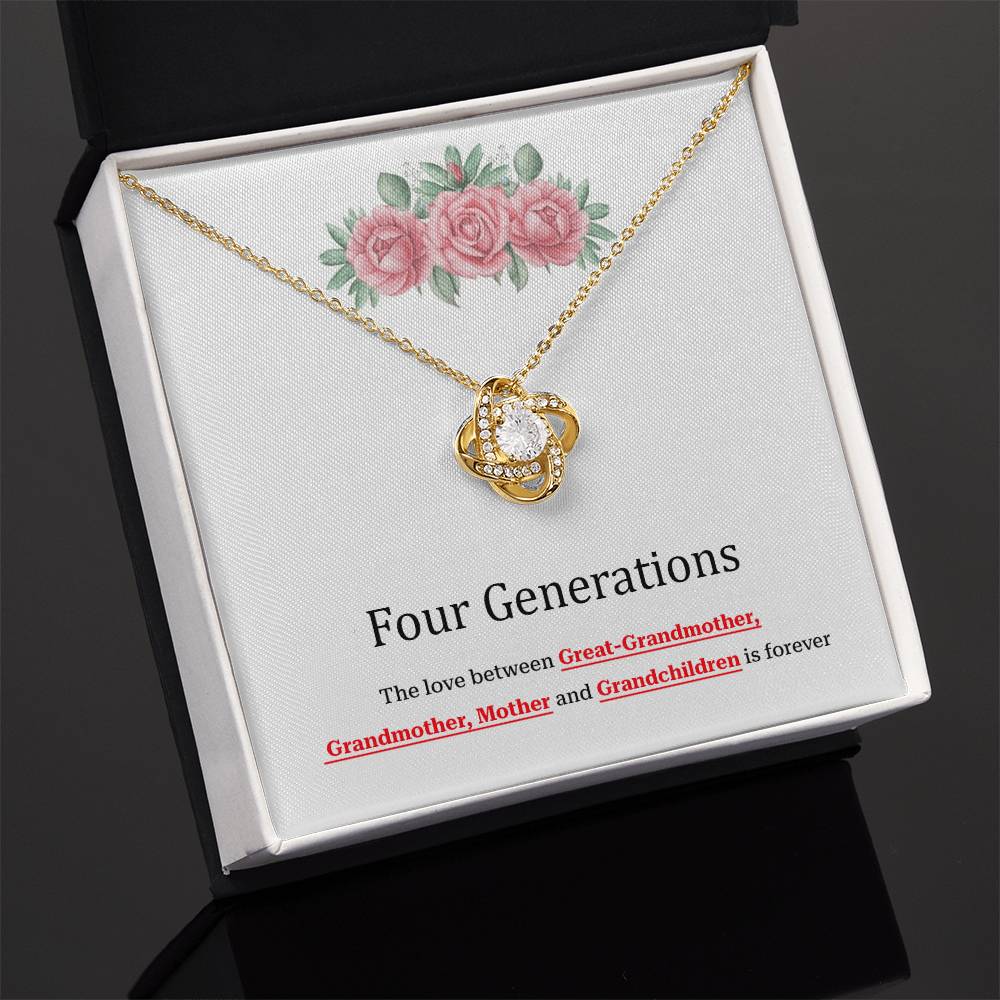 To Our Four Generations Four Generations Necklace Gift Great-grandmother Necklace Grandmother Necklace Mother Necklace Heartfelt Gift For Family Sentimental Jewelry For Generations Jewelry Gift For Great-grandmother Jewelry Gift For Mother