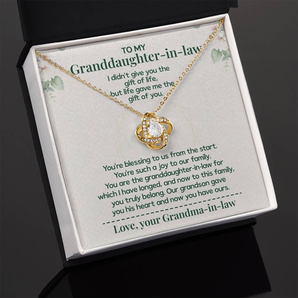 To My Granddaughter-in-law - Necklace Gift Family Is Made From Love, Not Genes Thank You For Making My Grandson Feel Complete Heartfelt Jewelry To Celebrate Our Family Bond Heartfelt Jewelry For Granddaughter-in-law Love And Family Necklace Gift