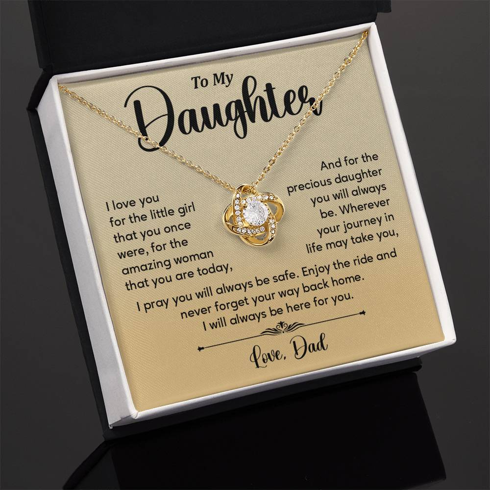 To My Daughter Necklace from Dad – Message of Love & Safety