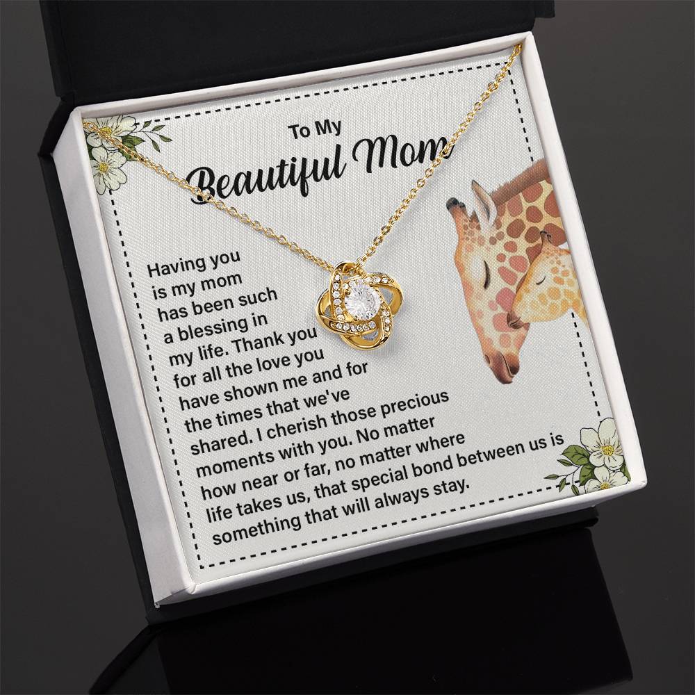 Daughter to Mom Necklace Gift with Message Card