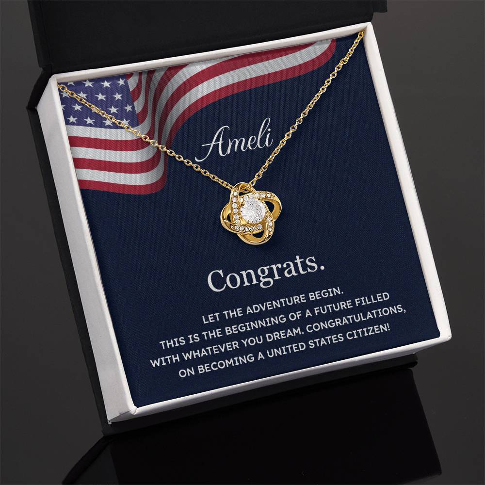 Congrats Necklace For New U.s. Citizen Ameli Necklace For New U.s. Citizen Gift For Citizenship Celebration Necklace With Citizenship Message Necklace For New U.s. Citizen Ameli Gift For Becoming A U.s. Citizen Proud U.s. Citizen Jewelry