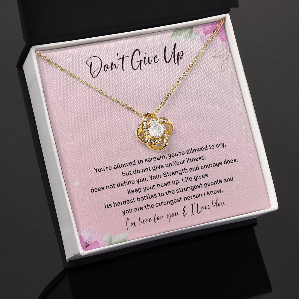 Don't Give Up Strength And Courage Necklace Don't Give Up Necklace Supportive Gift For Fighter You Are Strong Necklace Life's Battles Necklace Emotional Connection Necklace Love And Support Necklace Motivational Jewelry Breast Cancer Necklace For Soulmate