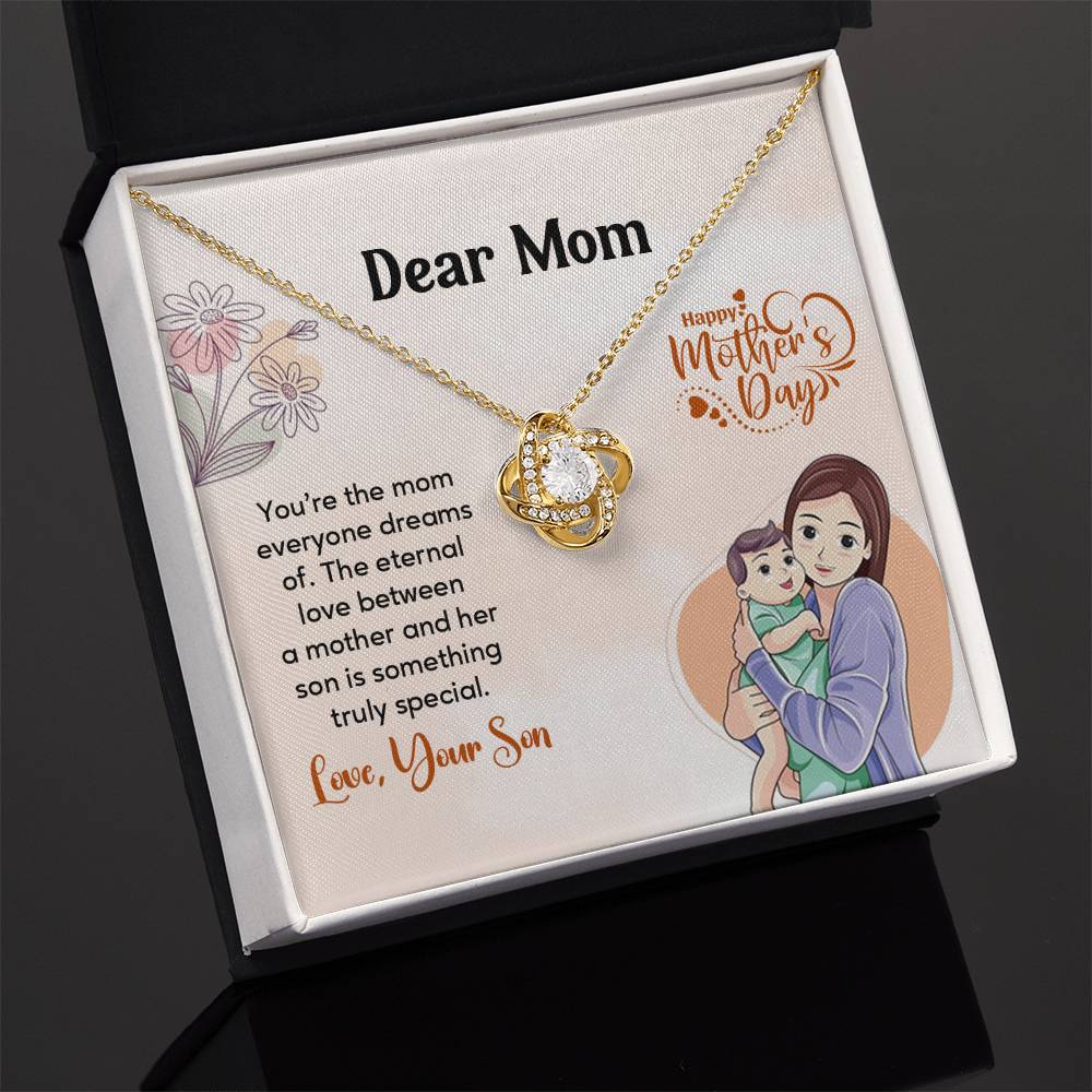 Dear Mom, Heartfelt Necklace For Love Loving Jewelry For Mother's Day Sentimental Necklace For Connection Loving Pendant For A Mother-son Bond Special Pendant Special Necklace Thoughtful Necklace For Love