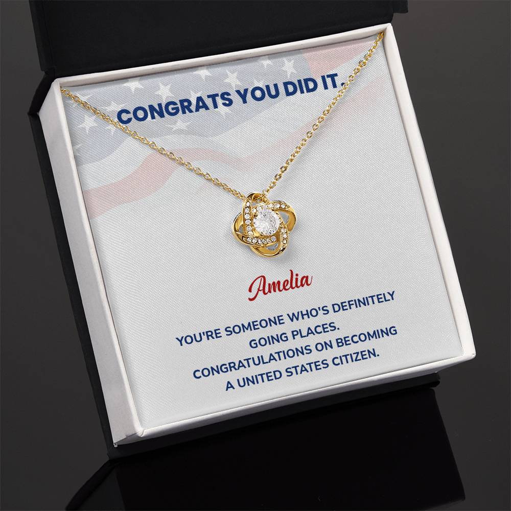 Congrats Necklace For New U.s. Citizen Amelia Necklace For New U.s. Citizen Proud U.s. Citizen Jewelry Necklace For Official U.s. Citizen Gift For U.s. Citizenship Celebration Necklace With Message For U.s. Citizen Necklace For Naturalization Ceremony