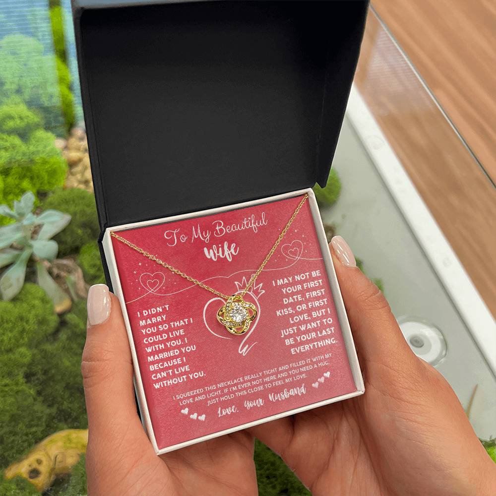 Wife Necklace Gift from Husband with Love Message Card