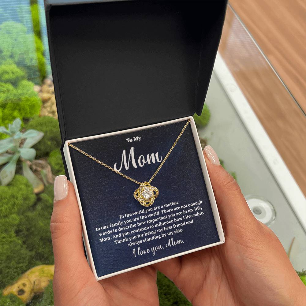 To My Mom Necklace Gift – You Are the World Message Card