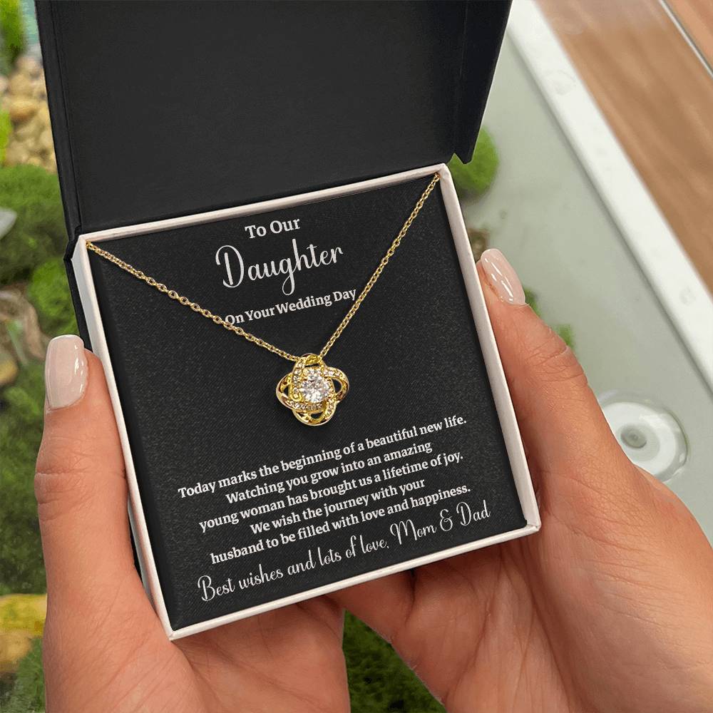 To Our Daughter On Your Wedding Day Heartfelt Wishes For A Beautiful New Life Gift From Your Mom And Dad Wedding Day Gift For Daughter New Life Celebration Jewelry Mother And Father Wedding Message Daughter's Wedding Day Jewelry Joyful Wedding Day Gift