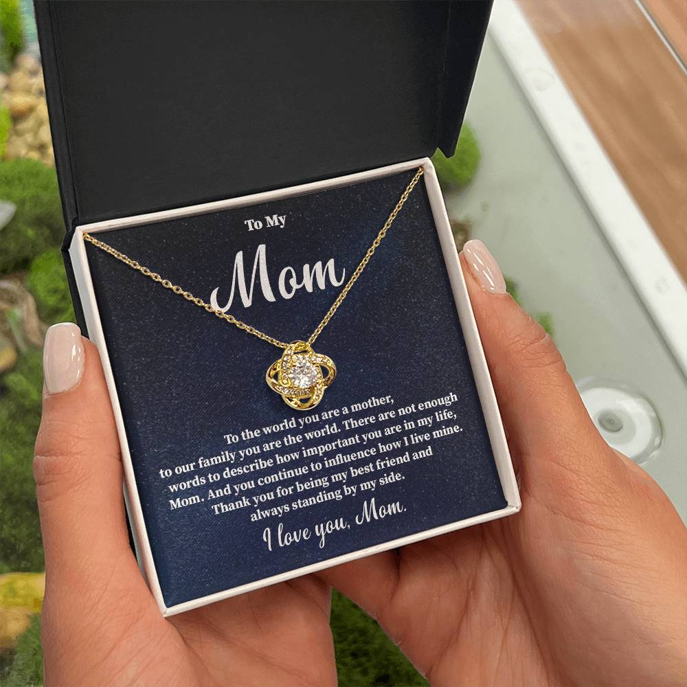 To My Mom Necklace Gift – You Are the World Message Card
