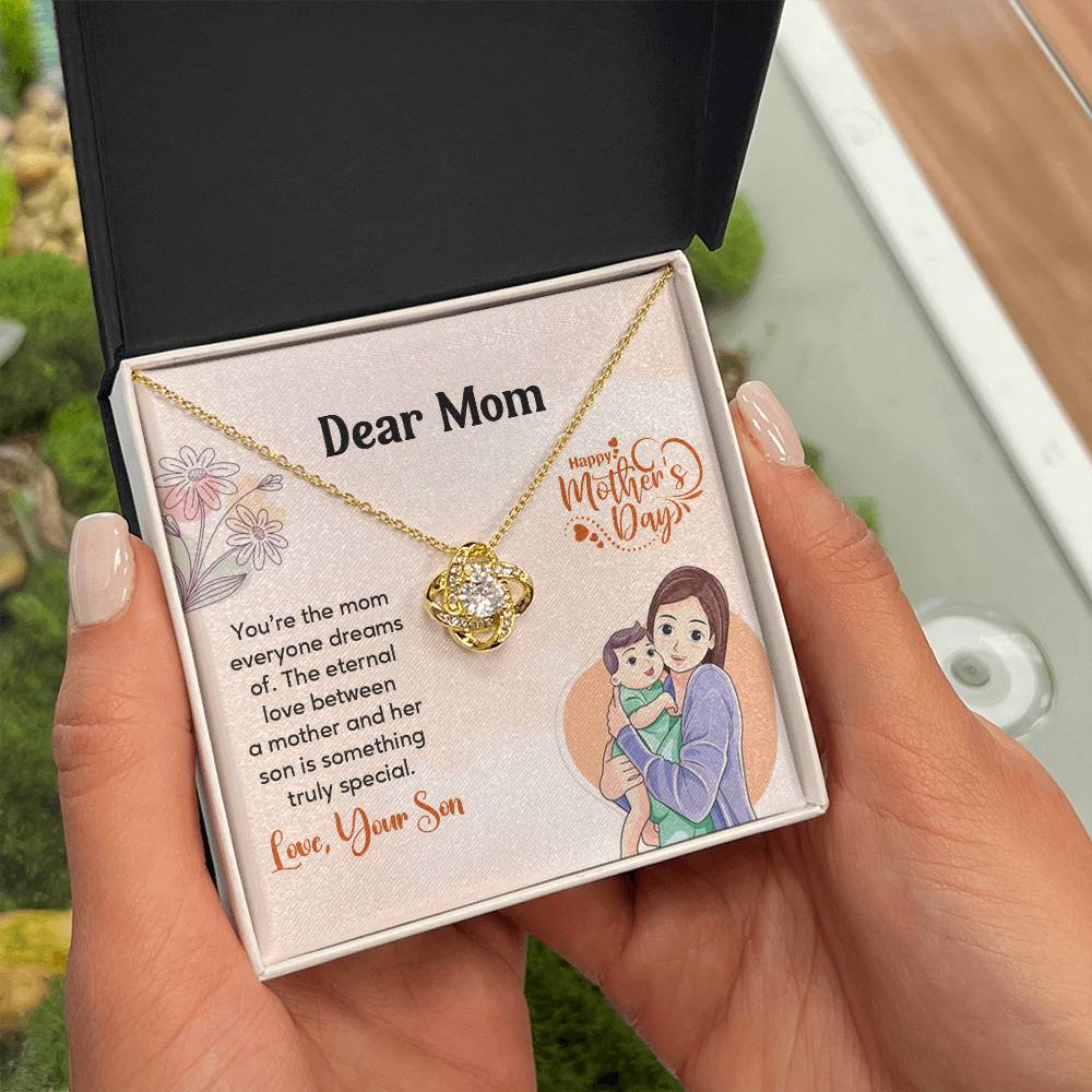 Dear Mom, Heartfelt Necklace For Love Loving Jewelry For Mother's Day Sentimental Necklace For Connection Loving Pendant For A Mother-son Bond Special Pendant Special Necklace Thoughtful Necklace For Love