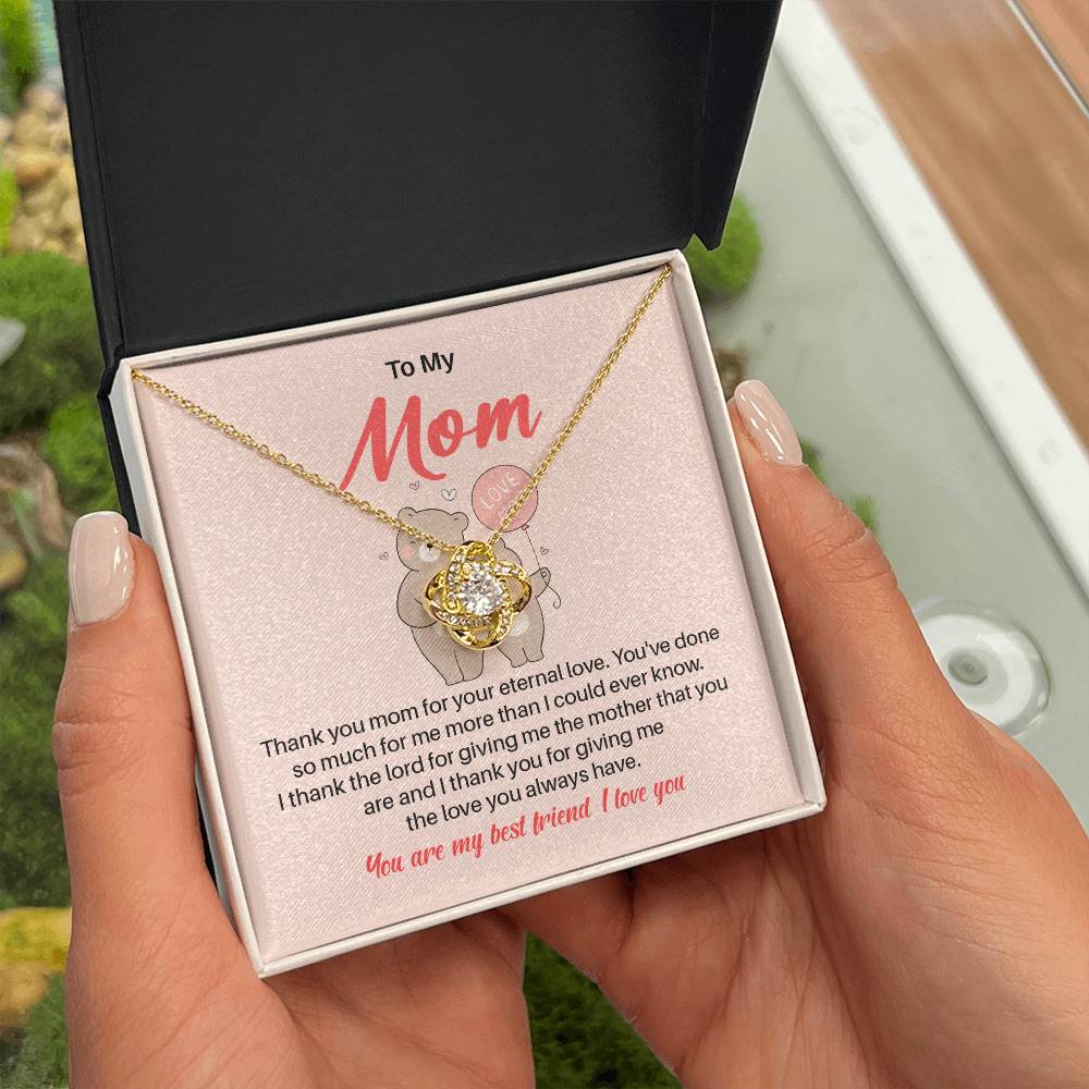 Daughter to Mom Necklace Gift with Message Card