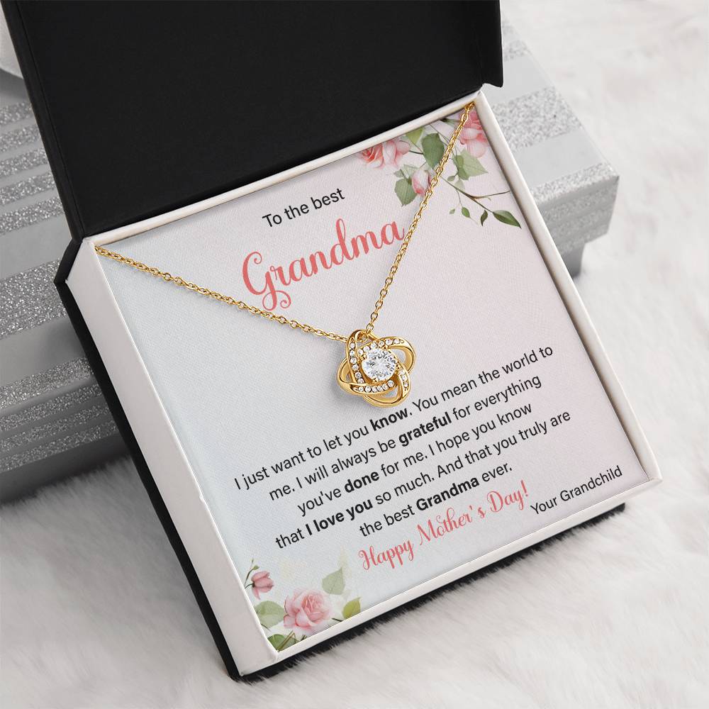 To The Best Grandma Grandmother Appreciation Necklace Love From Grandchild Gift Happy Mother’s Day For Her Sentimental Grandma Necklace Heartfelt Message For Old Lady Thank You Gift Gift For Special Person