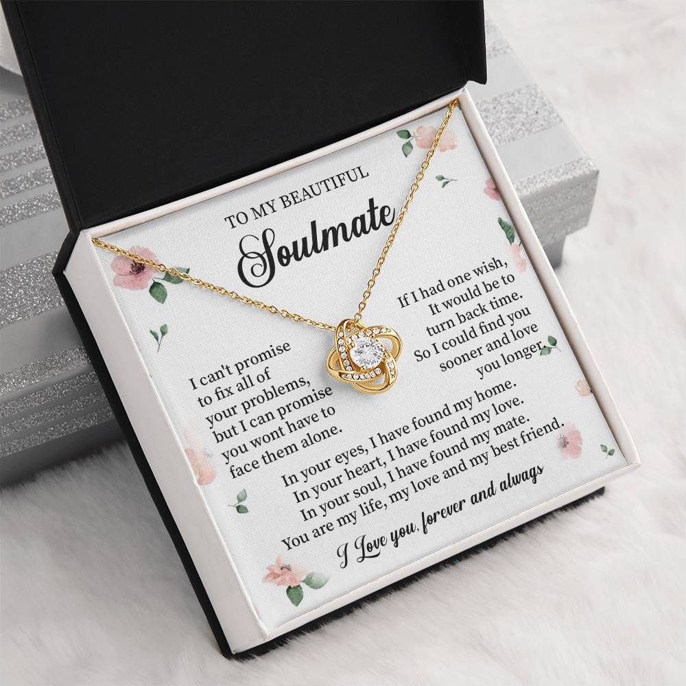 Soulmate Necklace Gift for Her with Message Card