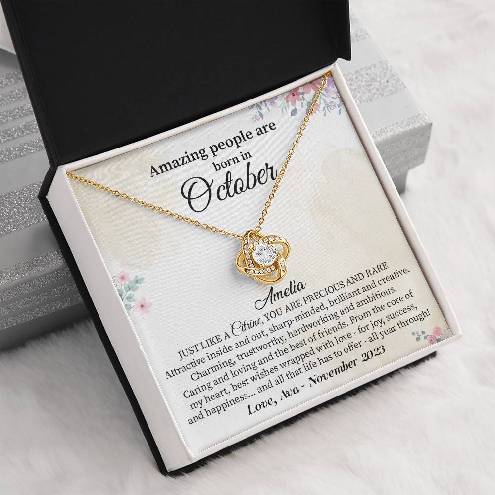 October Birthday Necklace Gift for Her – Elegant Jewelry Box