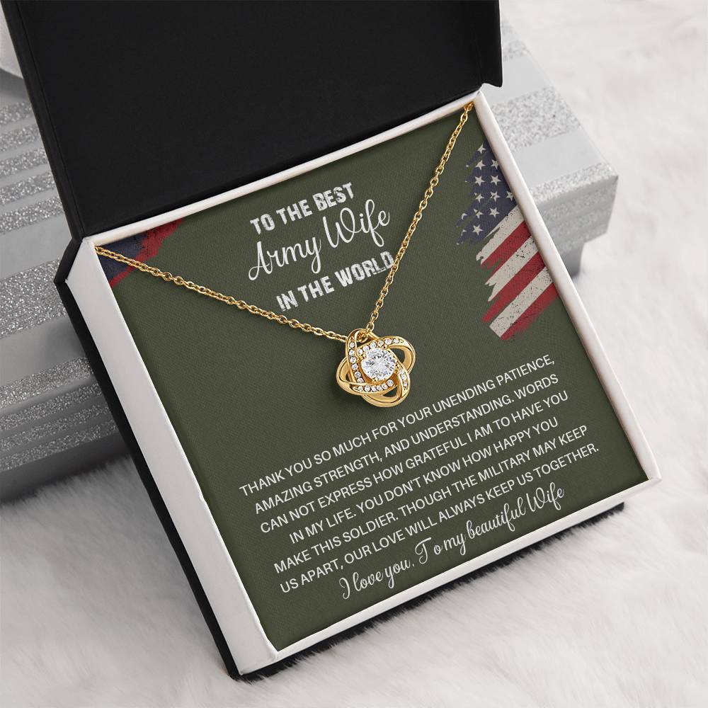 To The Best Army Wife In The World  Best Army Wife Jewelry Unwavering Support Necklace Thank You Jewelry For Wives Unique Gift For Military Spouses My Beautiful Wife Jewelry Romantic Gift For Army Wives Meaningful Gift For Military Wives