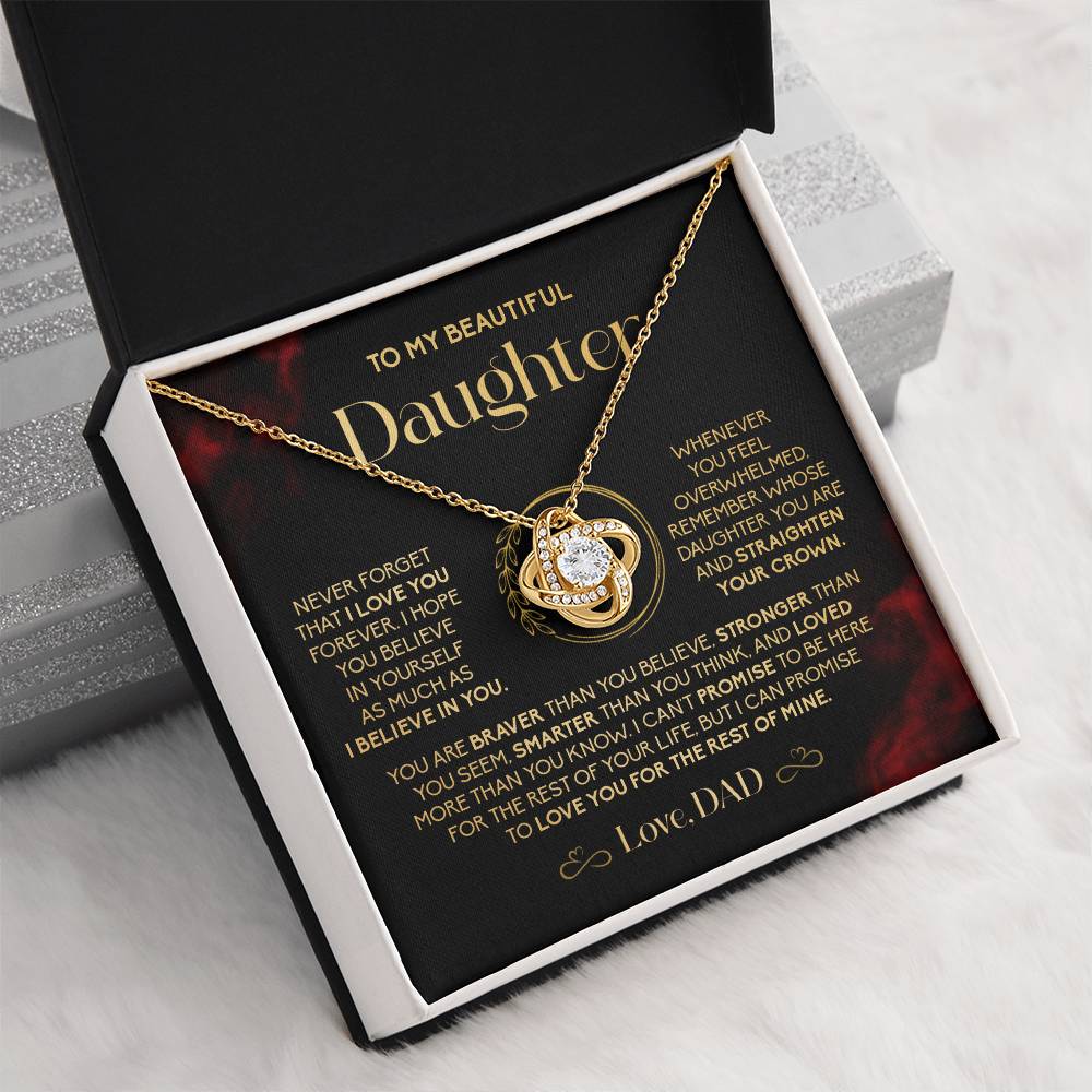 Gift for Daughter from Dad – Crown Necklace with Empowering Message