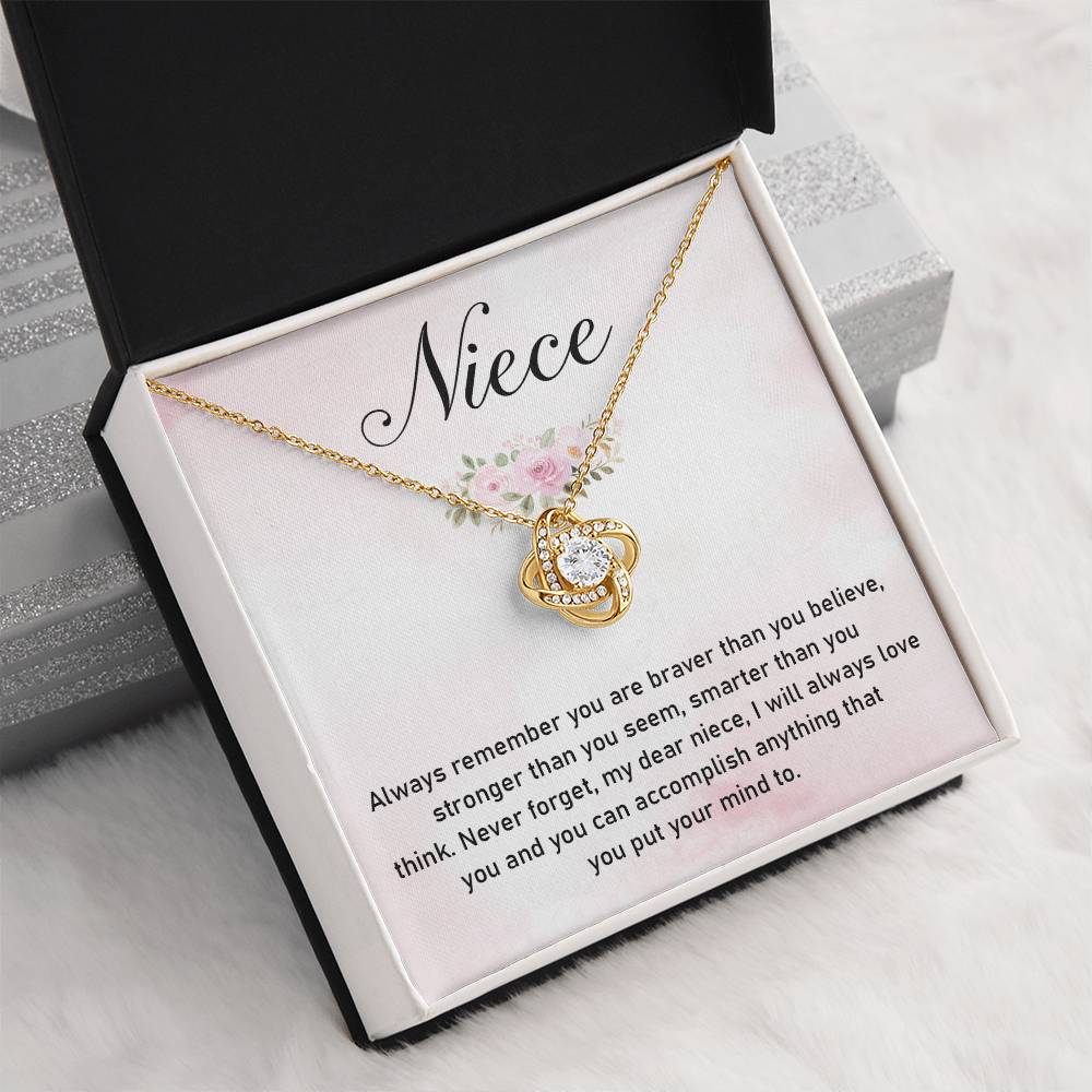 Inspirational Niece Necklace Gift – Encouragement Message Card