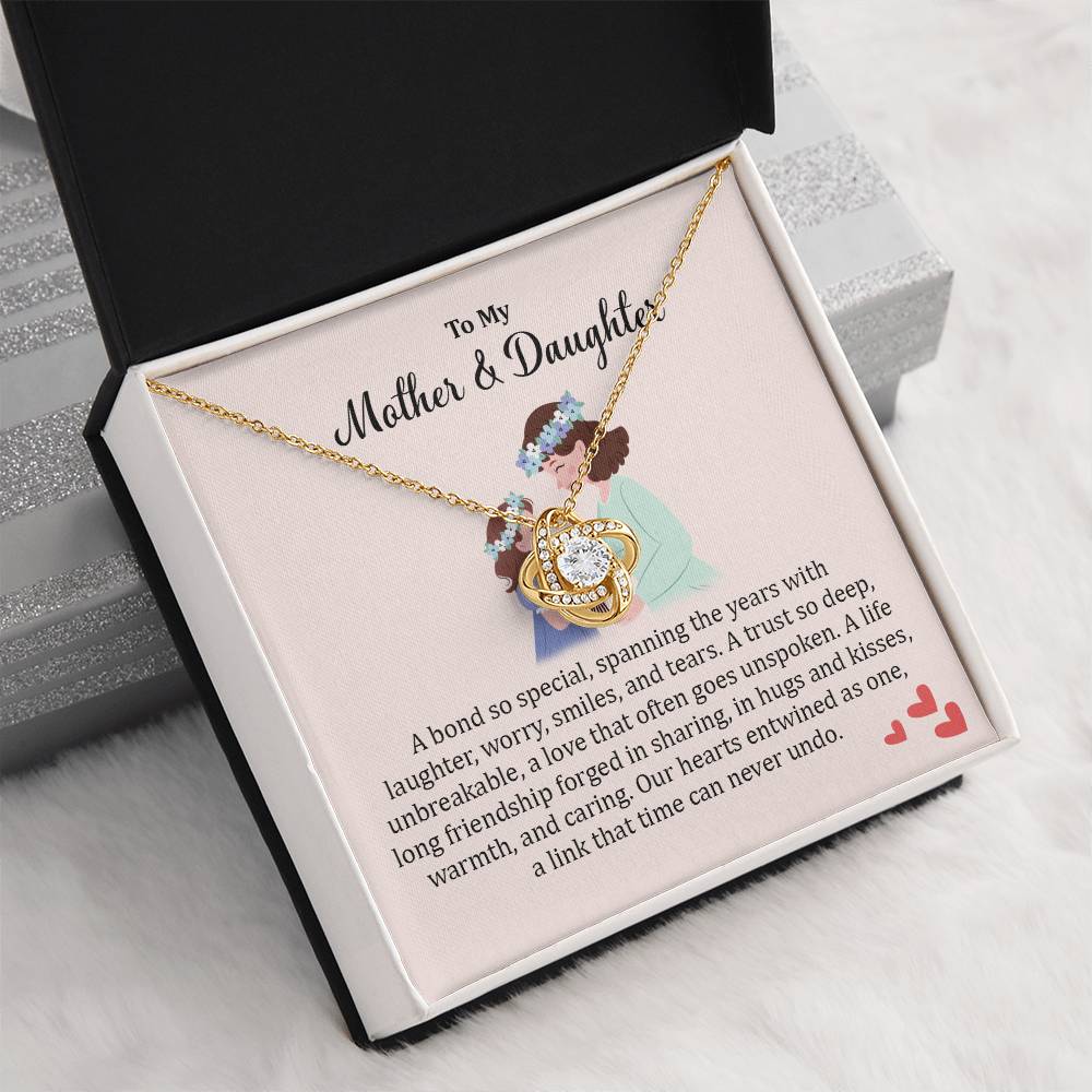 Mother & Daughter Gift Necklace with Meaningful Card