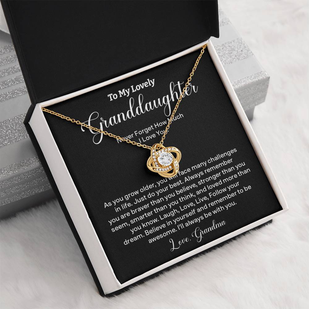 Granddaughter Necklace Gift from Grandma – Believe in Yourself Card