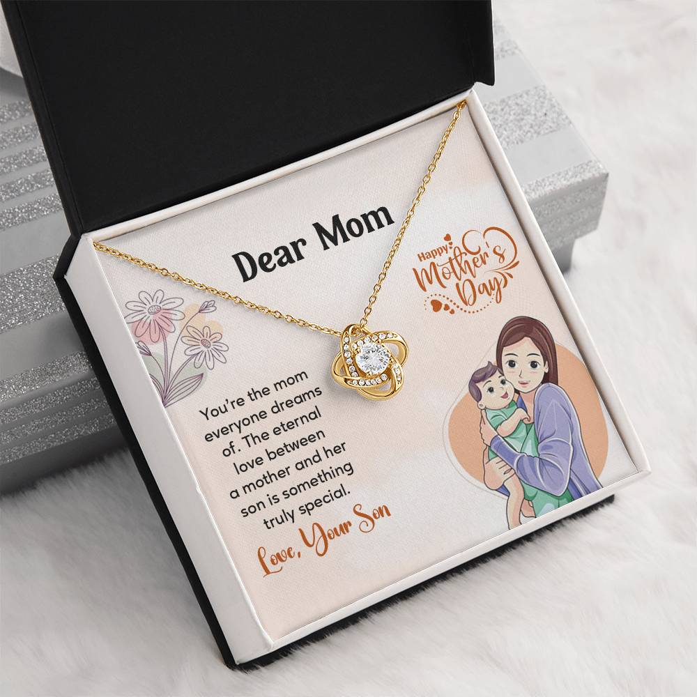 Dear Mom, Heartfelt Necklace For Love Loving Jewelry For Mother's Day Sentimental Necklace For Connection Loving Pendant For A Mother-son Bond Special Pendant Special Necklace Thoughtful Necklace For Love