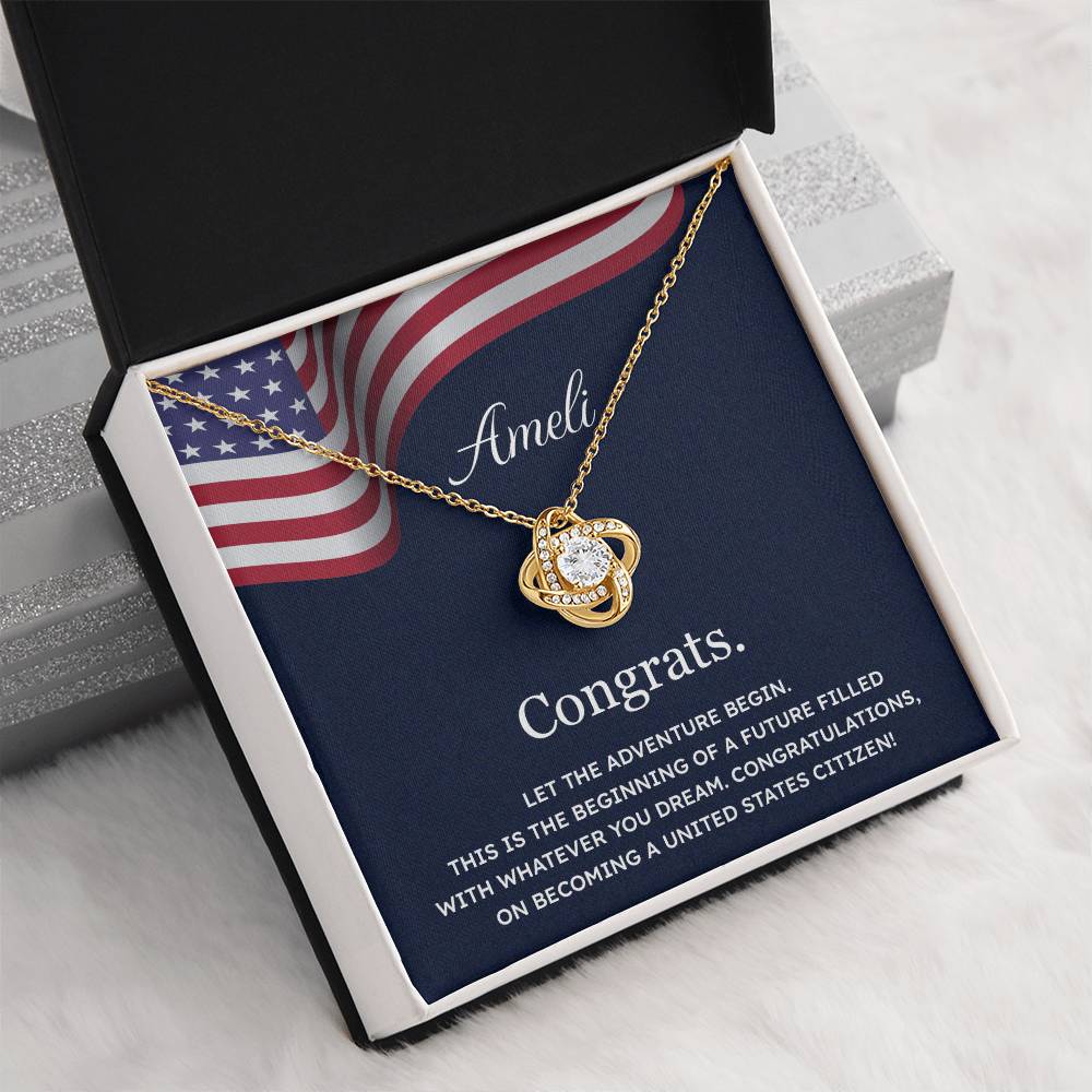 Congrats Necklace For New U.s. Citizen Ameli Necklace For New U.s. Citizen Gift For Citizenship Celebration Necklace With Citizenship Message Necklace For New U.s. Citizen Ameli Gift For Becoming A U.s. Citizen Proud U.s. Citizen Jewelry