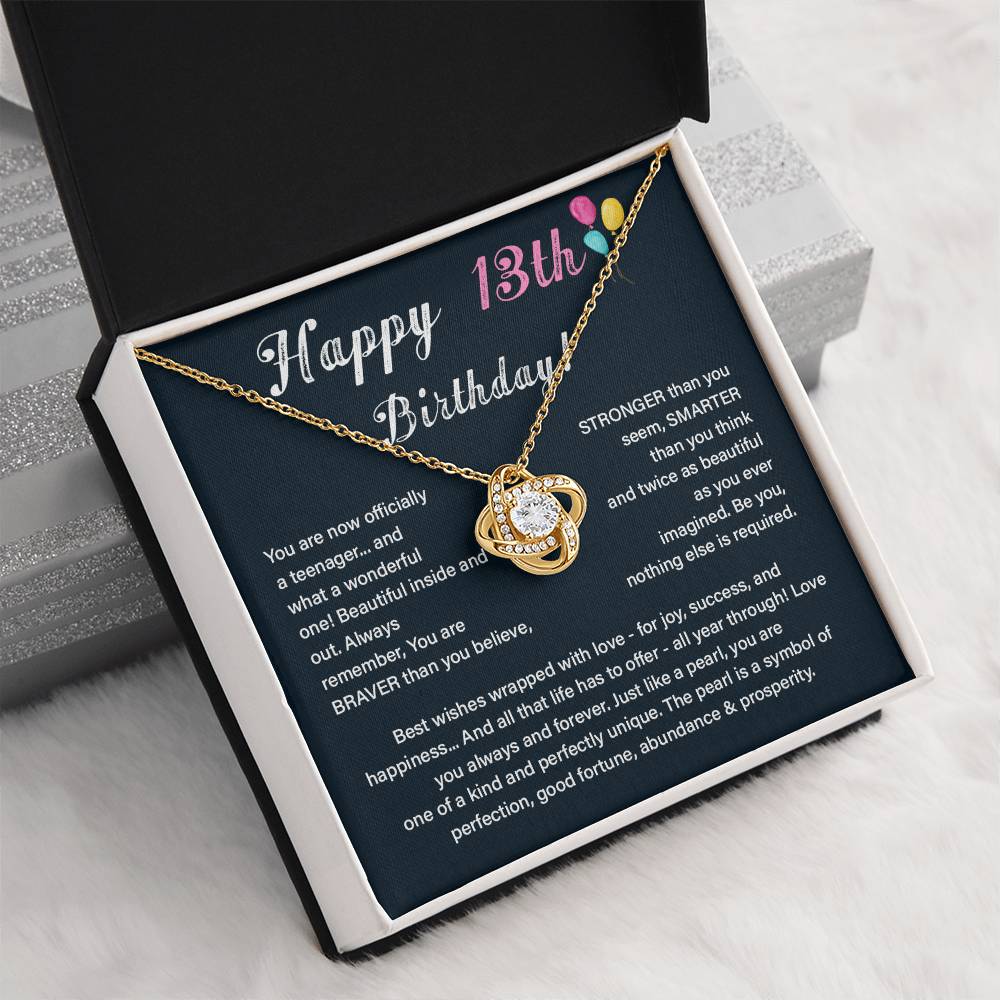 13th Birthday Necklace for Girl – Sentimental Gift with Pearl Message