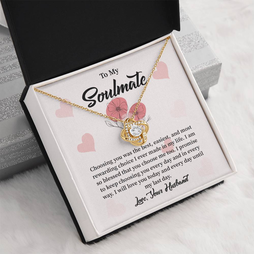 Soulmate Necklace from Husband with Message Card
