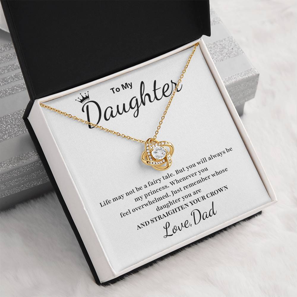 To My Daughter Necklace – Straighten Your Crown Gift from Dad