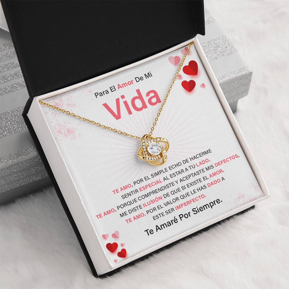 Love Knot Necklace for Soulmate with Spanish Card