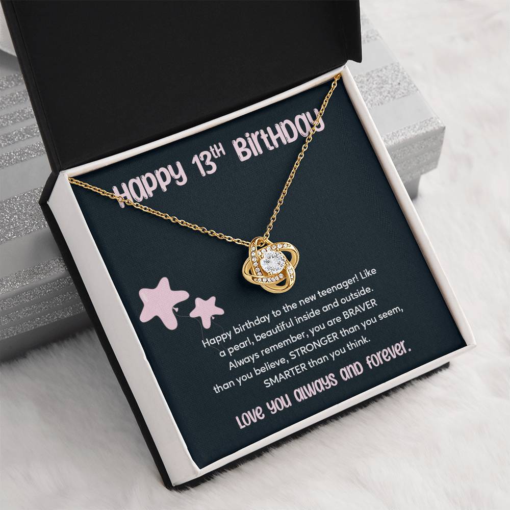 13th Birthday Necklace for Teen Girl – Sparkle Pendant & Star Card