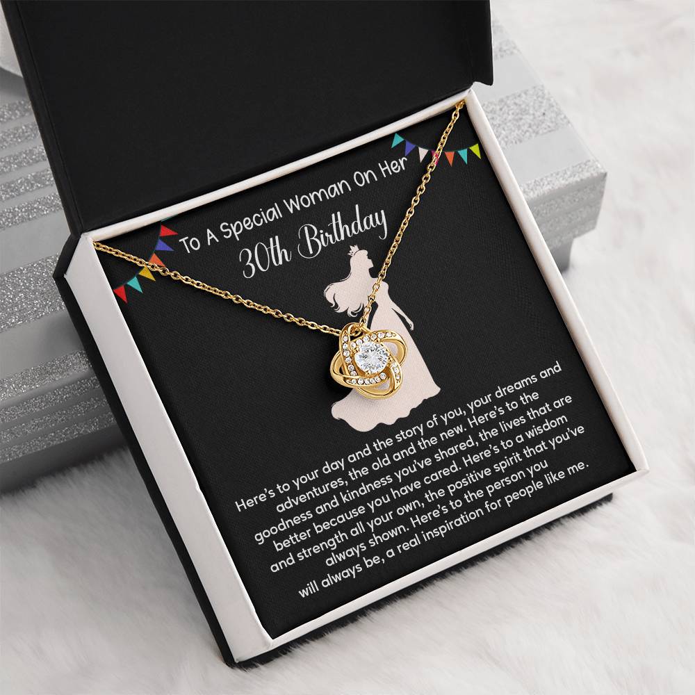 30th Birthday Gift for Her – Necklace with Inspirational Message Card
