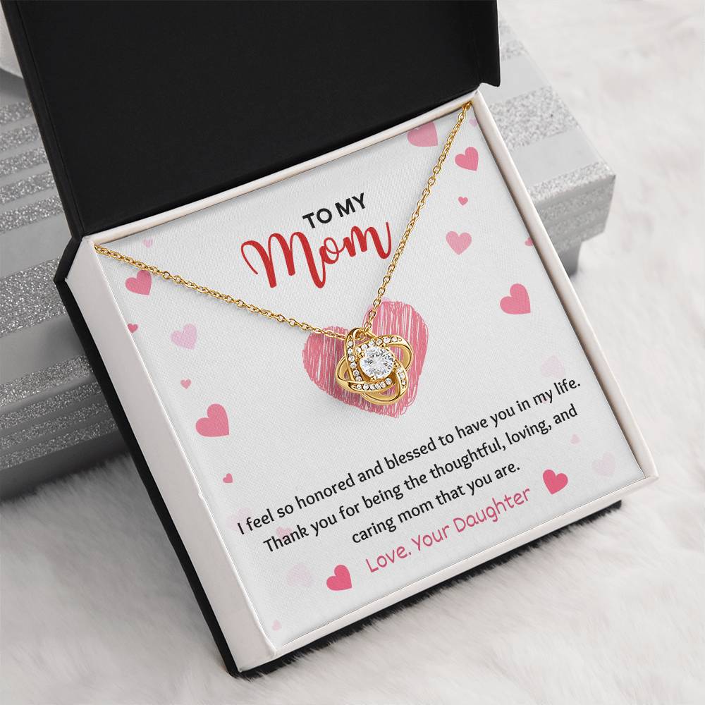 Mom Necklace Gift from Daughter – Message Card and Box
