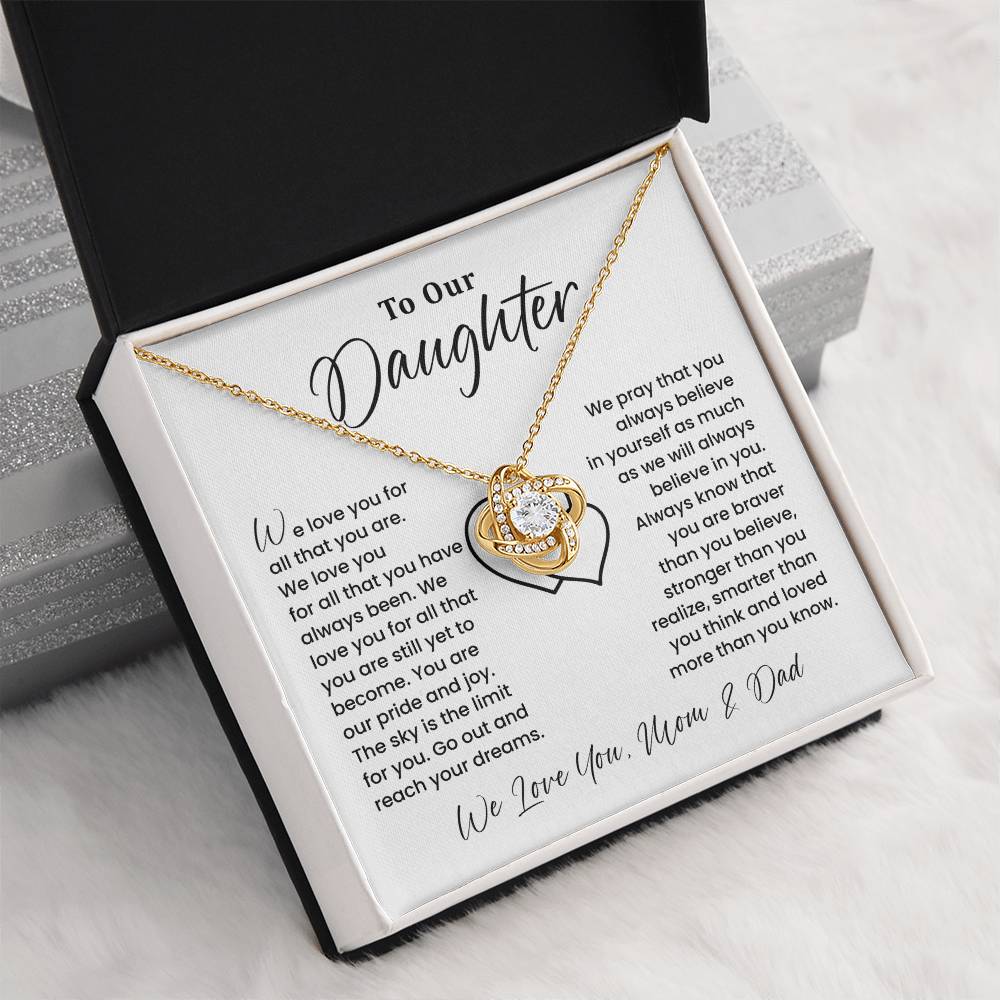 To Our Daughter Heartfelt Jewelry For Daughter Gift From Your Mom And Dad Proud Parent Gift Caring Gift For Daughter Supportive Necklace For Daughter Believe In Yourself Jewelry Daughter's Dreams Jewelry Unique Gift For Daughter Special Bond Necklace