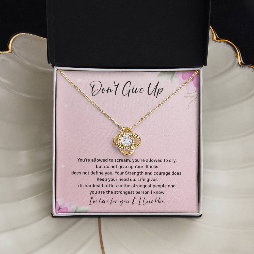 Don't Give Up Strength And Courage Necklace Don't Give Up Necklace Supportive Gift For Fighter You Are Strong Necklace Life's Battles Necklace Emotional Connection Necklace Love And Support Necklace Motivational Jewelry Breast Cancer Necklace For Soulmate