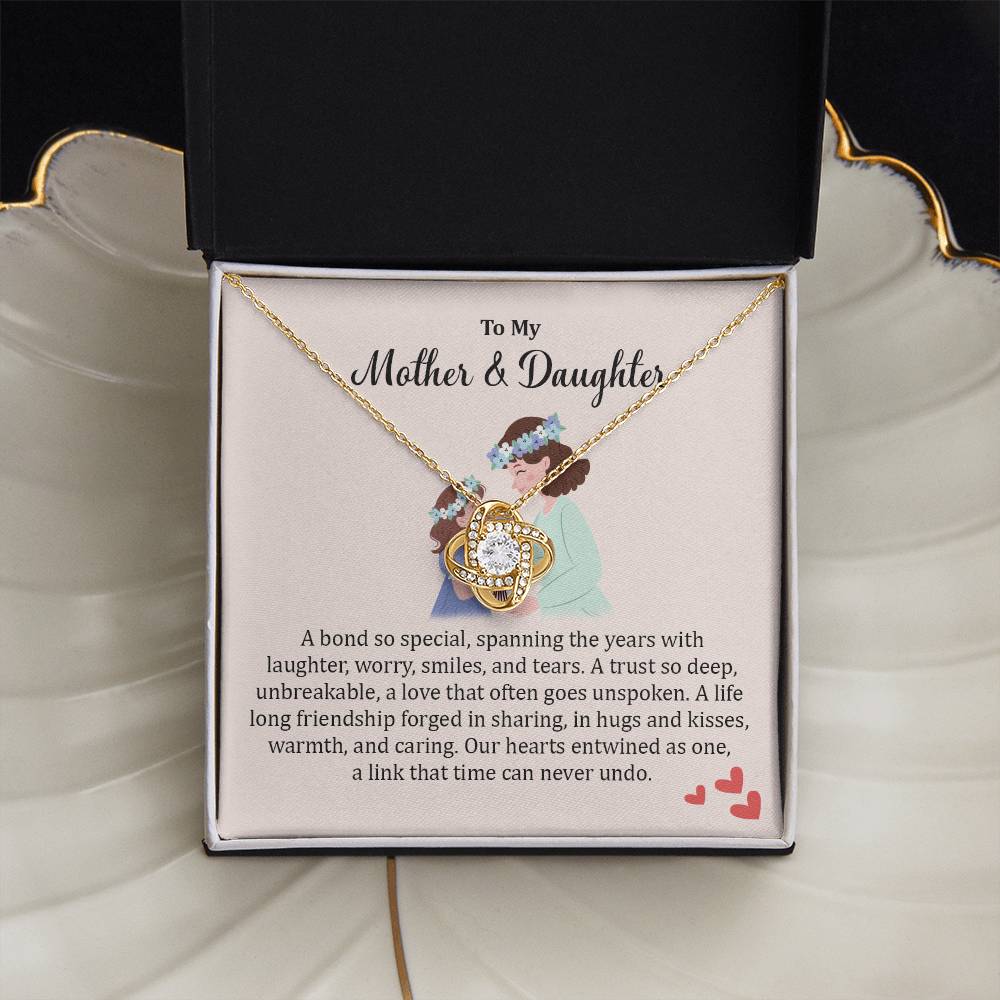 Mother & Daughter Gift Necklace with Meaningful Card