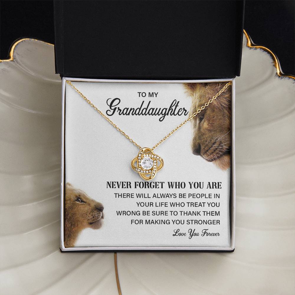 Granddaughter Necklace Gift with Lion Message Card