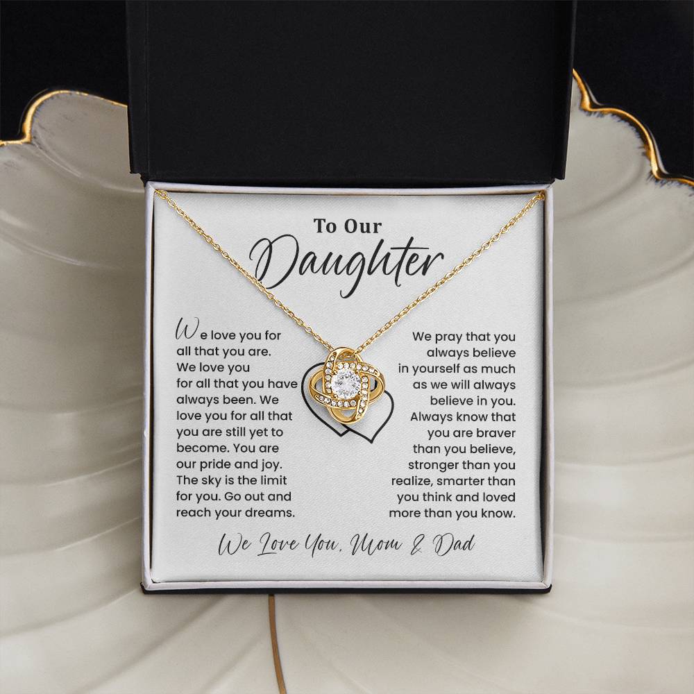 To Our Daughter Heartfelt Jewelry For Daughter Gift From Your Mom And Dad Proud Parent Gift Caring Gift For Daughter Supportive Necklace For Daughter Believe In Yourself Jewelry Daughter's Dreams Jewelry Unique Gift For Daughter Special Bond Necklace