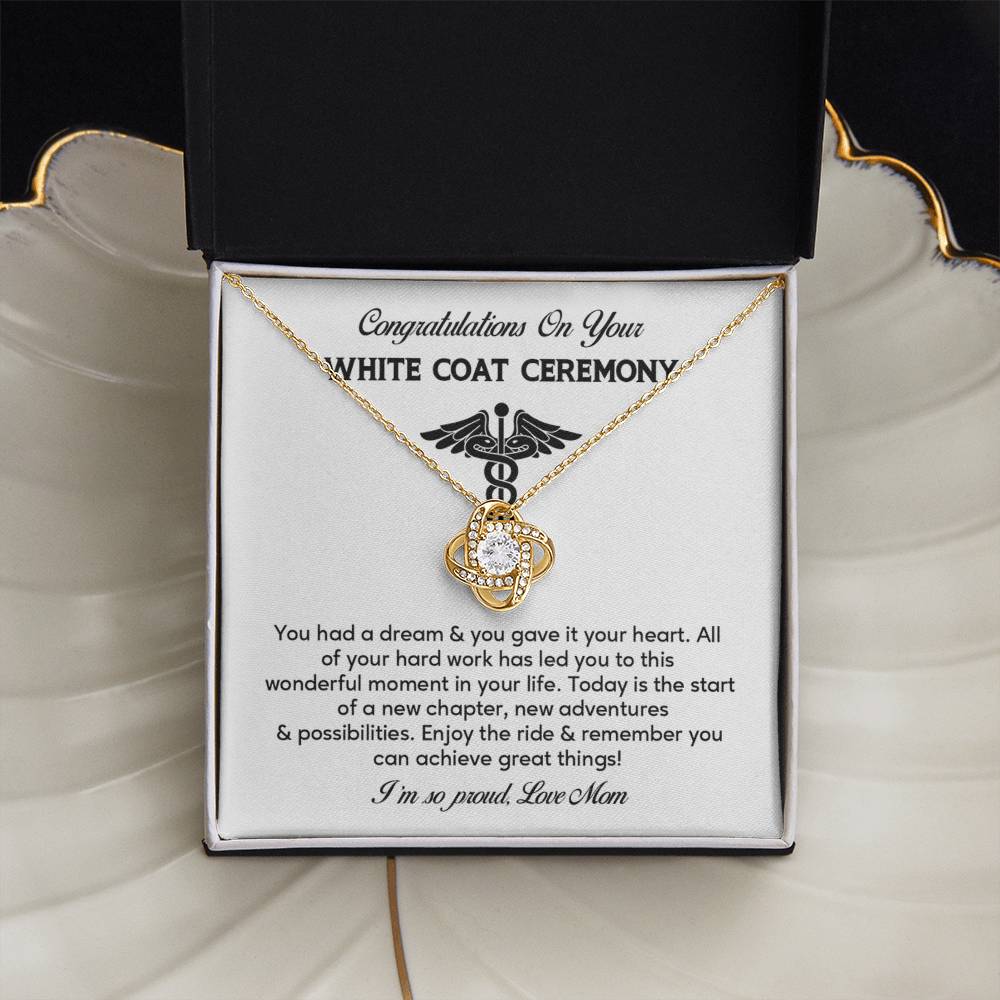 Congratulations On Your White Coat Ceremony Necklace White Coat Ceremony Necklace Gift Congratulations White Coat Ceremony Jewelry White Coat Graduation Necklace Gift New Adventures Necklace Gift  Proud Of You Mom Gift Necklace